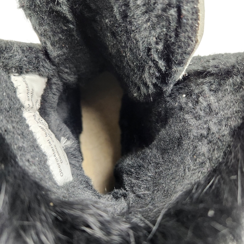 Oscar Sport Cristina Après Ski Black Fur Suede Leather Cheetah BootWomen Size 38 - Picture 9 of 16